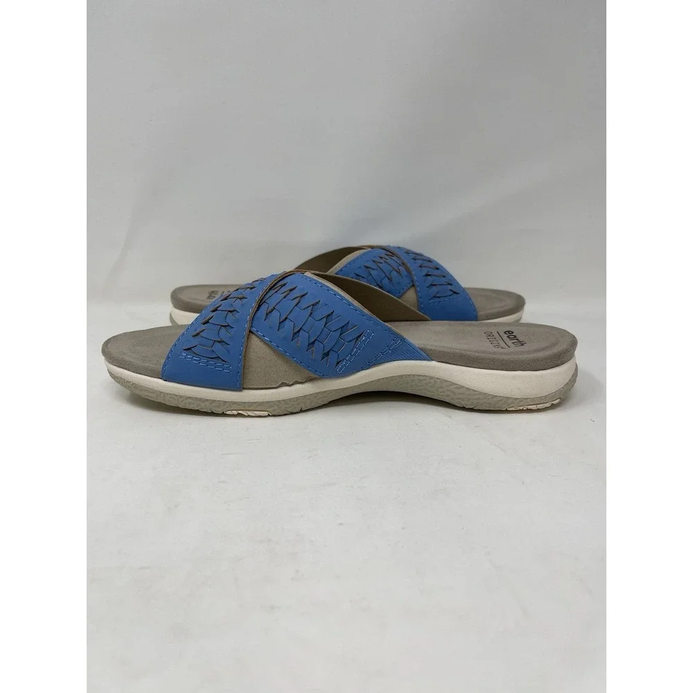 Earth Origins Blue Slide Comfort Sandal Women 8M
